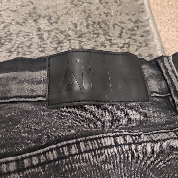 AHP men's distressed Skinny Stretch black denim jeans 38x32 Another Hype Piece - Picture 9 of 11